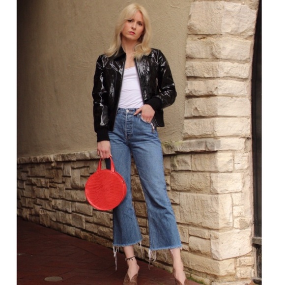 Tory Burch Black Vinyl/Patent Leather ZipUp Jacket - Picture 3 of 5